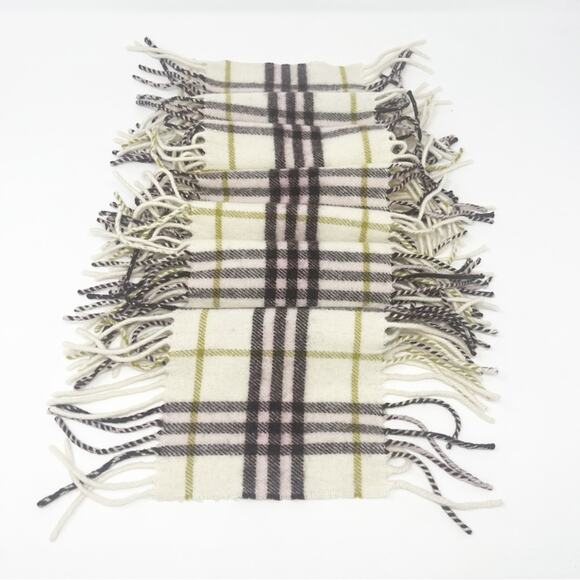 Burberry Scarf Plaid Fringe Lambswool - Picture 3 of 5